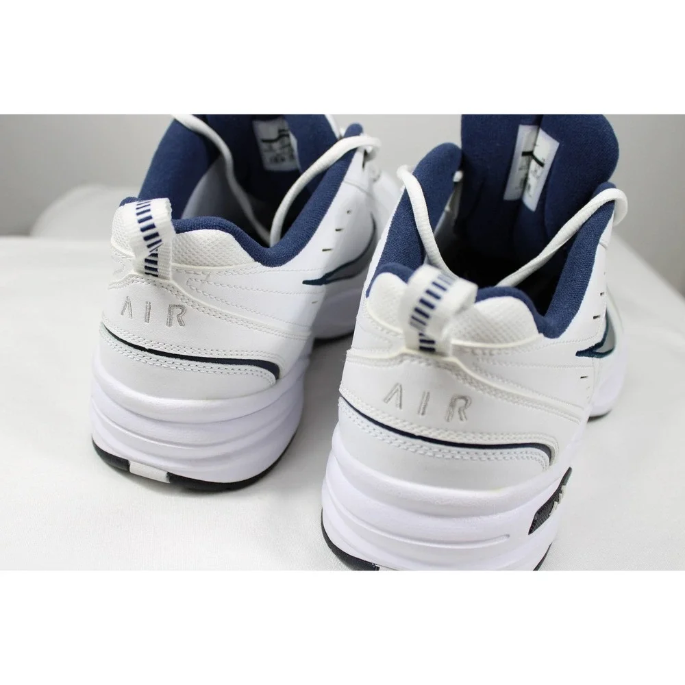 Nike Air Monarch IV Mens Training Shoes Sneakers Size 12 4E White Navy